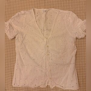 Old Navy Women’s White Eyelet Blouse